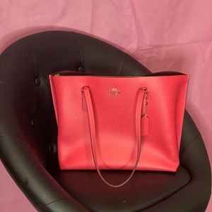 Coach leather red handbag